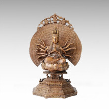 Buddha Statue Avalokitesvara The Thousand-Hand Bodhisattva Bronze Sculpture Tpfx-082